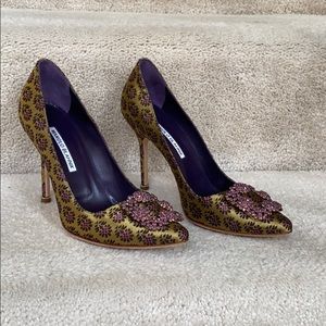 “NEW” Manolo Blahnik Hangisi 105mm Pattern Pump 39